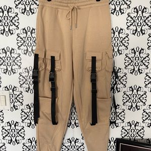 Forever 21 Cargo Sweatpants with Straps/Buckles - Size Large